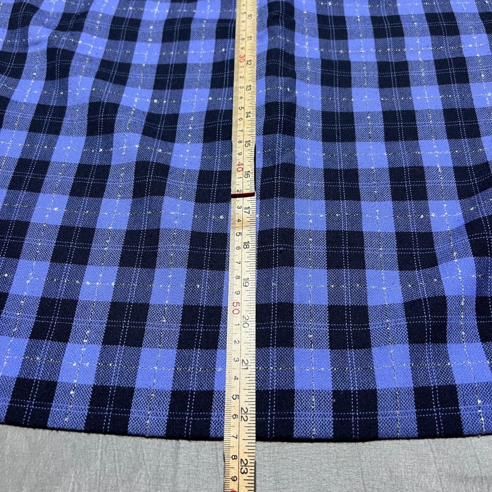 Vintage Thats Me Store Blue Plaid Metallic Pencil Skirt Size 6 Made in USA - Picture 5 of 6